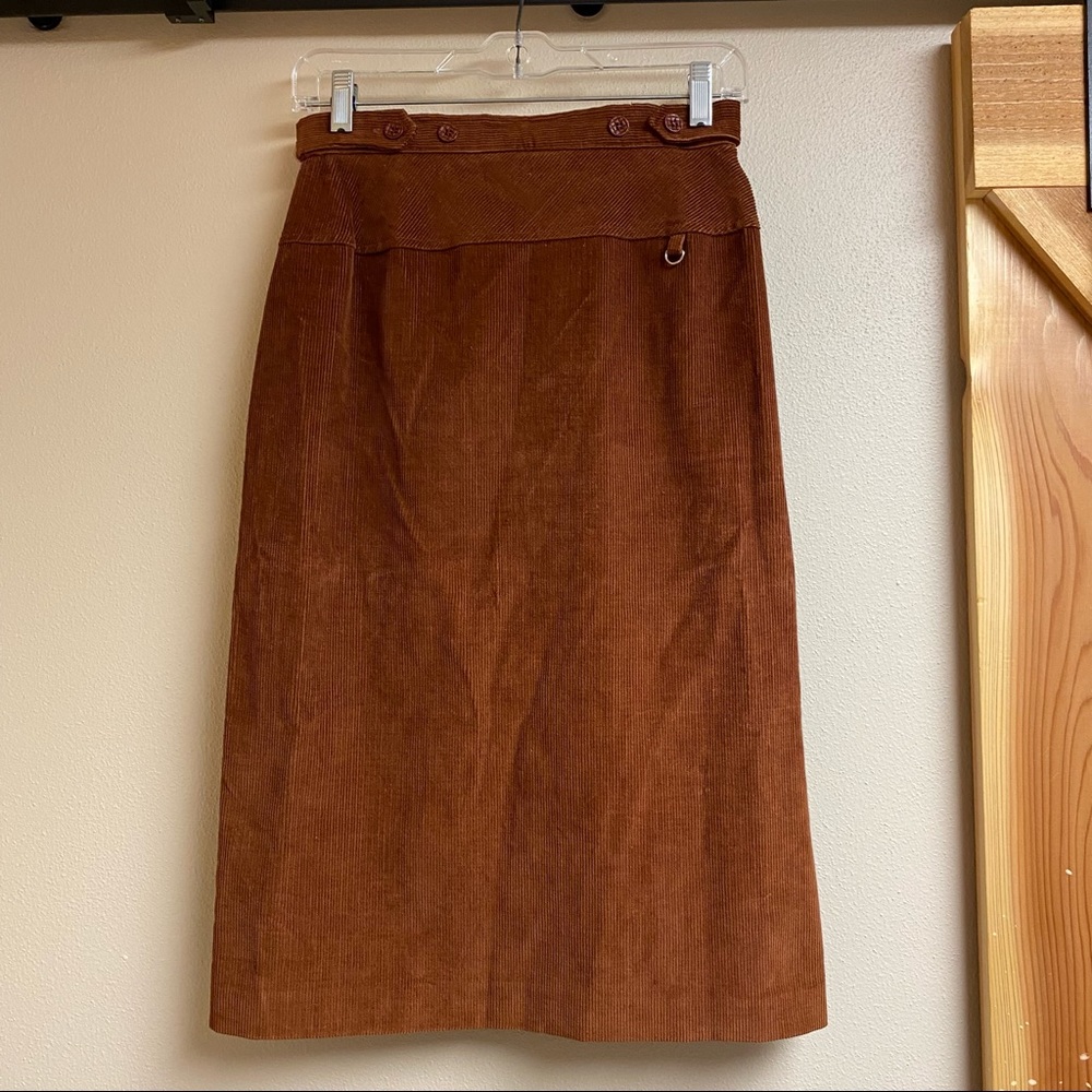 Vintage Bobbie Brooks Corduroy Pencil Skirt